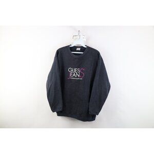 Vtg 80s 90s Georges Marciano Guess Jeans Women OS Faded Spell Out Sweatshirt USA